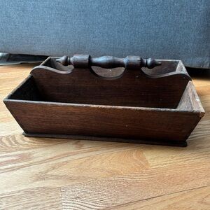 Antique Primitive Wooden Cutlery Silverware Tray Caddy